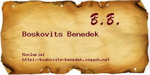 Boskovits Benedek névjegykártya